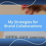 My Strategies for Brand Collaborations