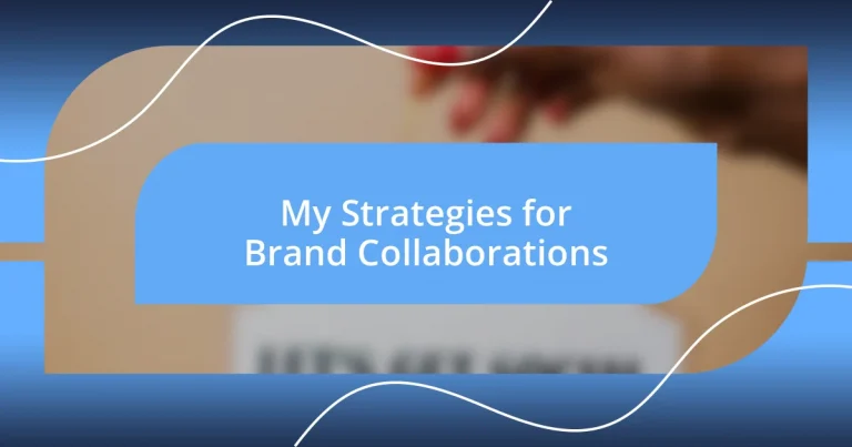 My Strategies for Brand Collaborations