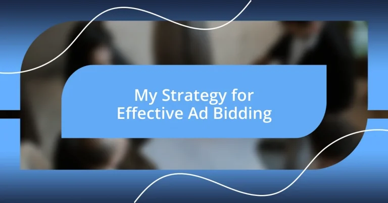 My Strategy for Effective Ad Bidding